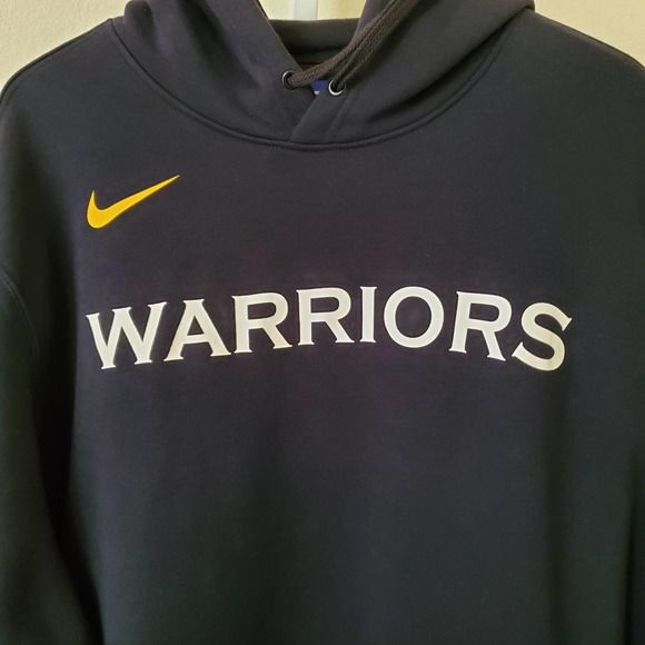 NIKE Men's NBA Golden State Warriors Black & White Drawstring Tie Hoodie sz 3XL - Picture 2 of 9